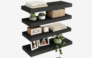 Wall Mounted Rustic Wood Shelves for Bathroom