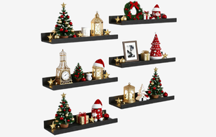 Wall Shelves for Decor Storage Set of 6