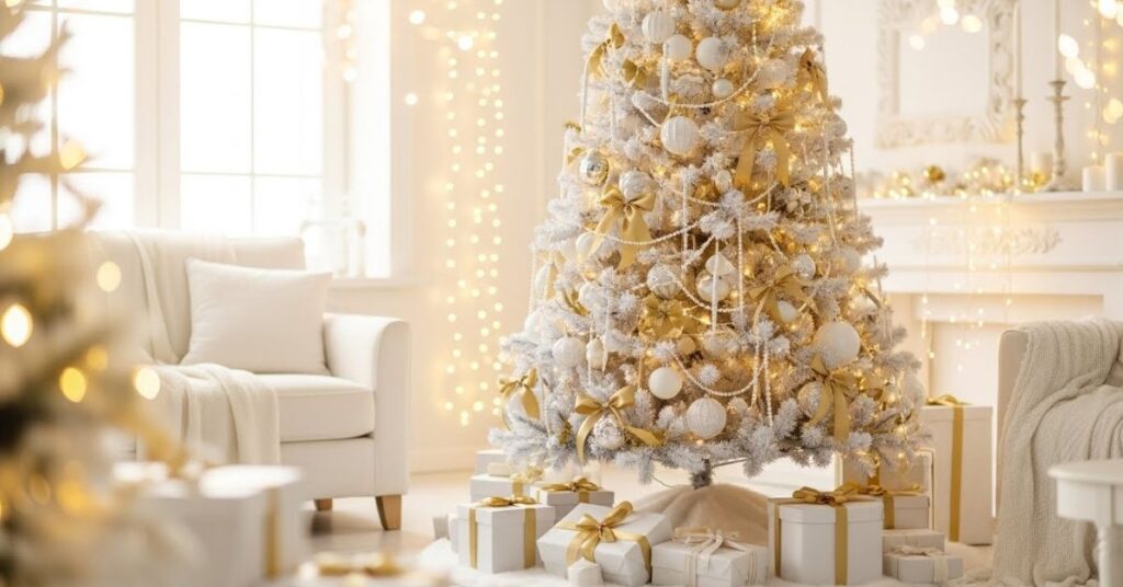 White Christmas with Touches of Soft Gold