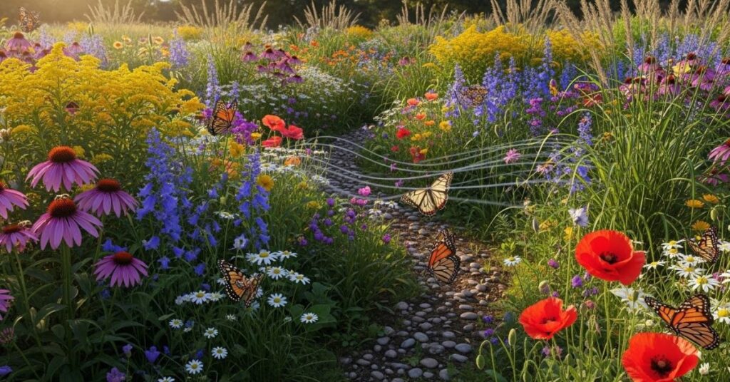 Wildflower Meadow-Style Flower Beds for a Natural Vibe