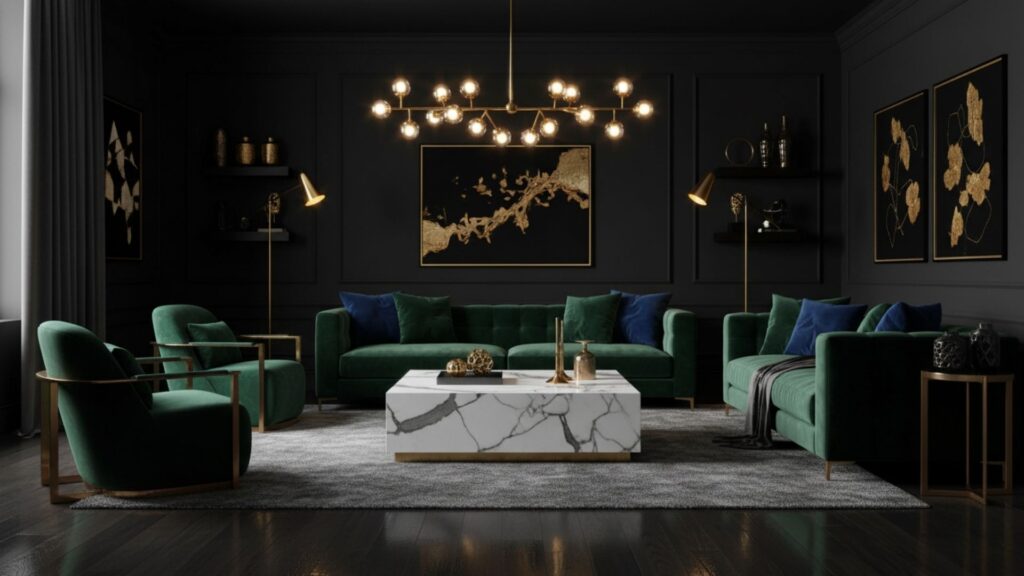 Black & Gold for a Luxe Modern Look With Bold, High-End Decorative
