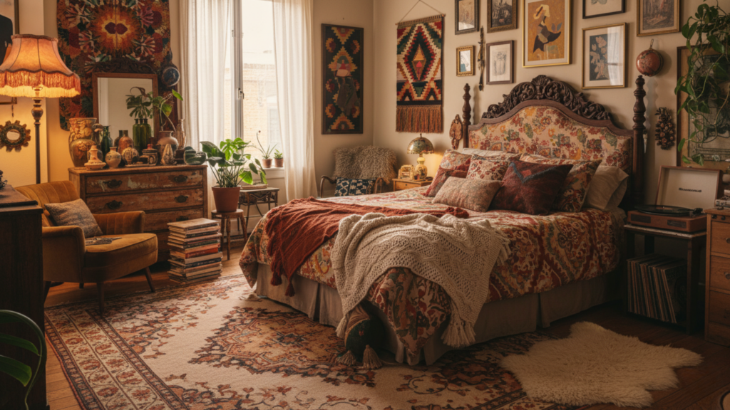 boho bedroom vintage eclectic
