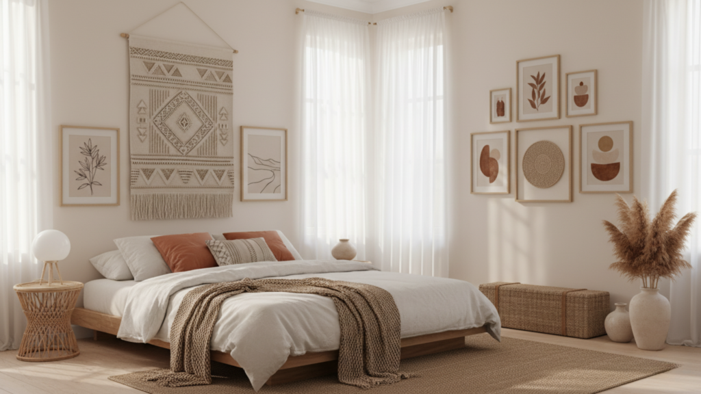 Boho Bedroom Ideas Wall Art With Artistic Expression