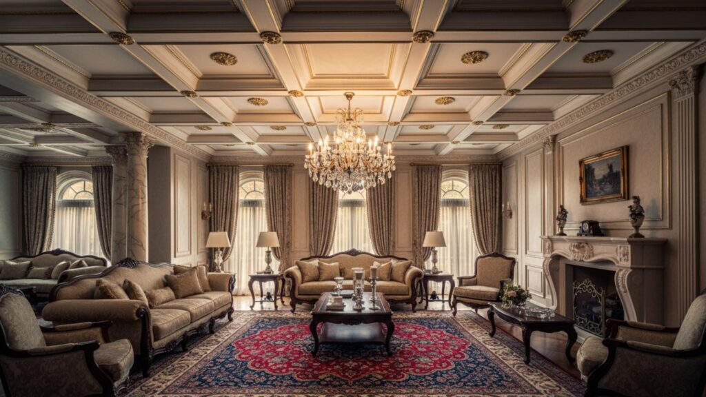 Coffered Ceiling for a Luxurious, Classic Feel