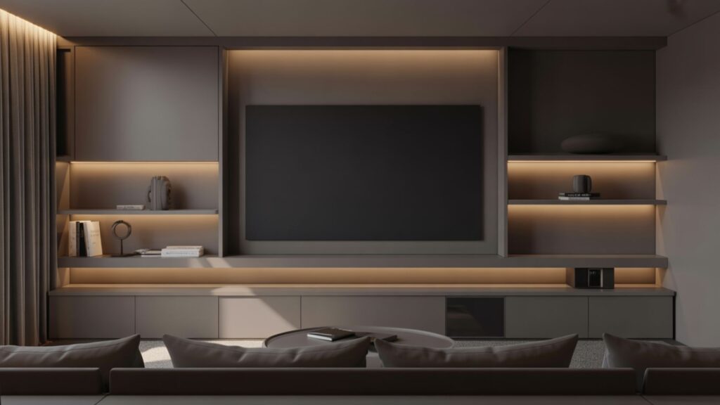 Compact Media Console or Floating Shelves