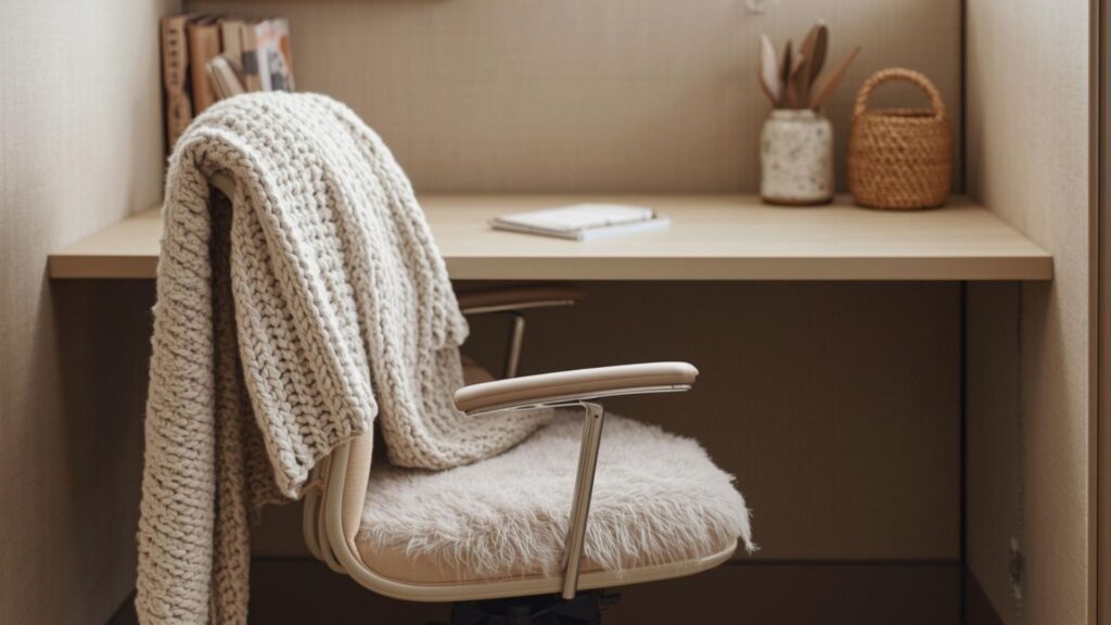 Cozy Textures with Throws & Cushions Simple Comfort for Your Desk