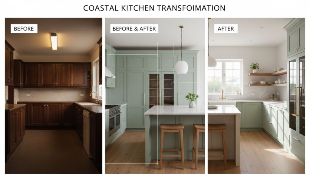 Dark Kitchen Brightened With Light Colors