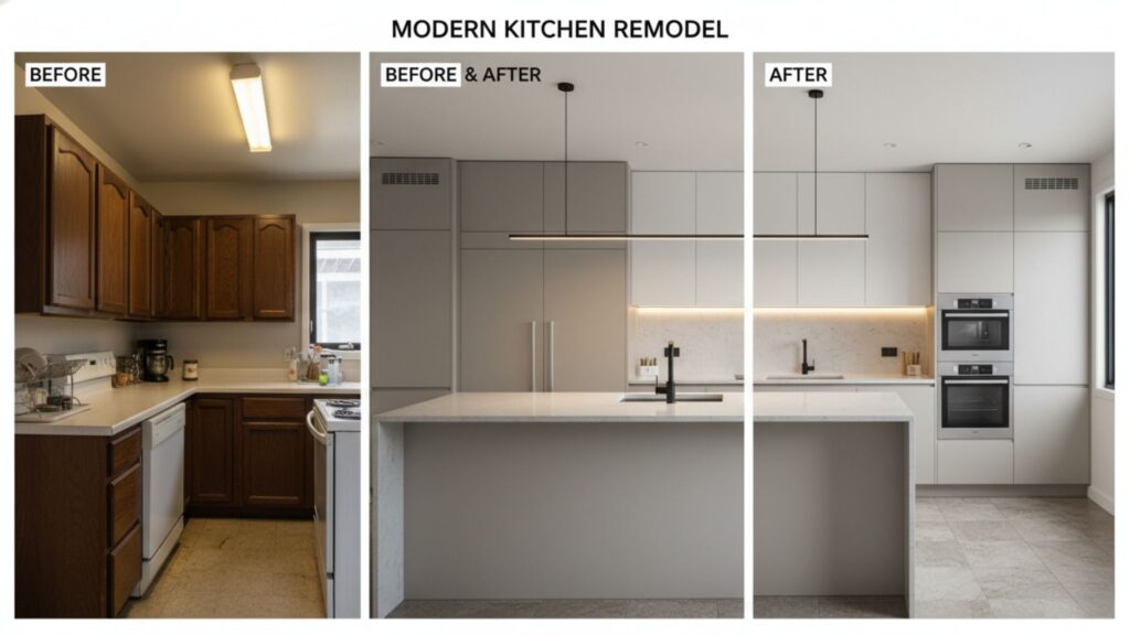 Dated Kitchen Upgraded to a Modern Style