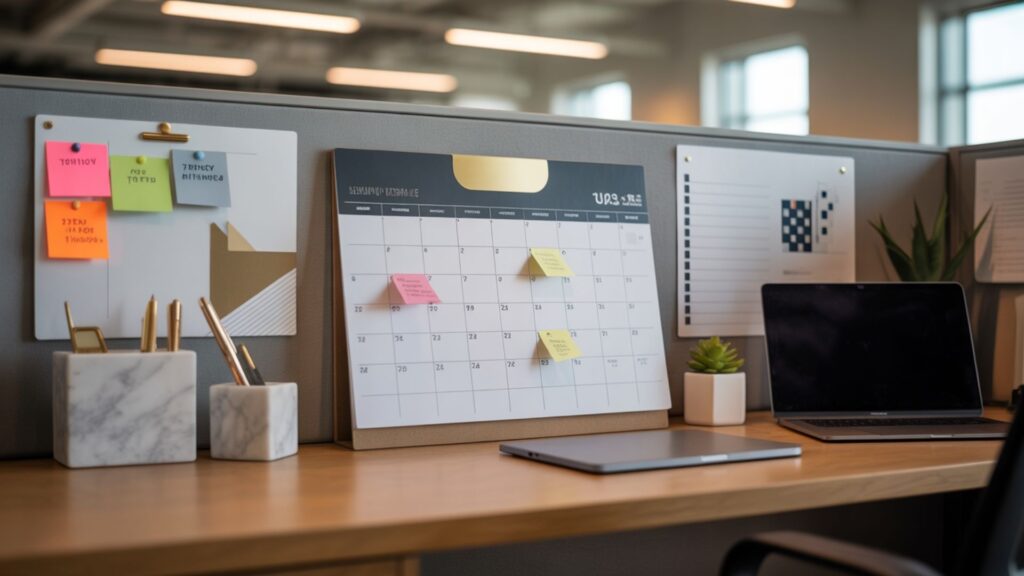 Desk Calendar or Board Stylish Planning Tools for Daily Use