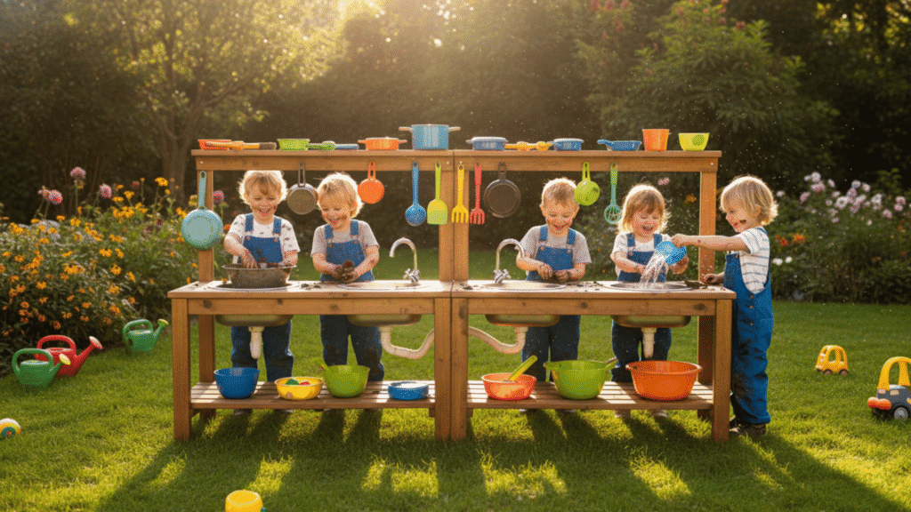 double sided mud kitchen