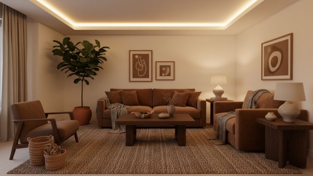 Earthy Browns & Warm Wood Tones for a Cozy and Nature-Inspired Room Design