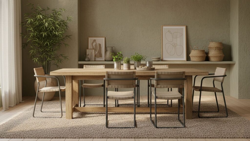 eco friendly sustainable dining room decor