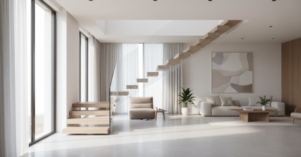 Garden-Integrated Stairs for a Soft Green Touch