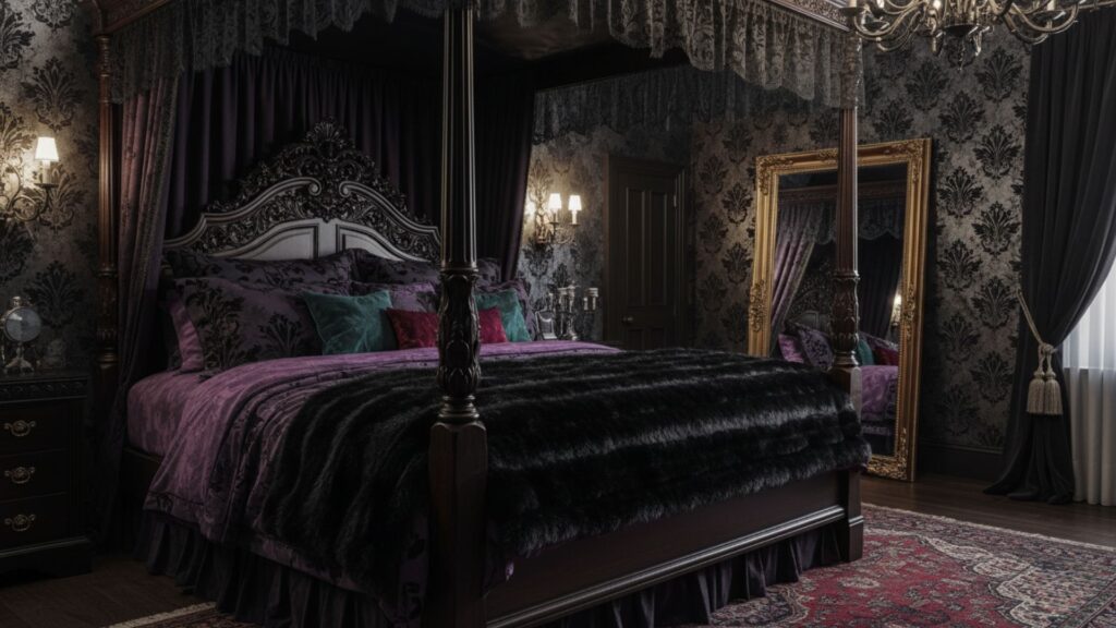 Layer Fabrics to Create a Deeply Textured and Immersive Gothic-Inspired Atmosphere