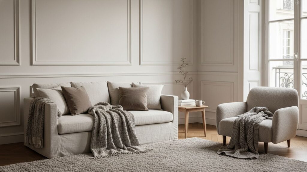 layered textures soft luxury fabrics effortless parisian comfort