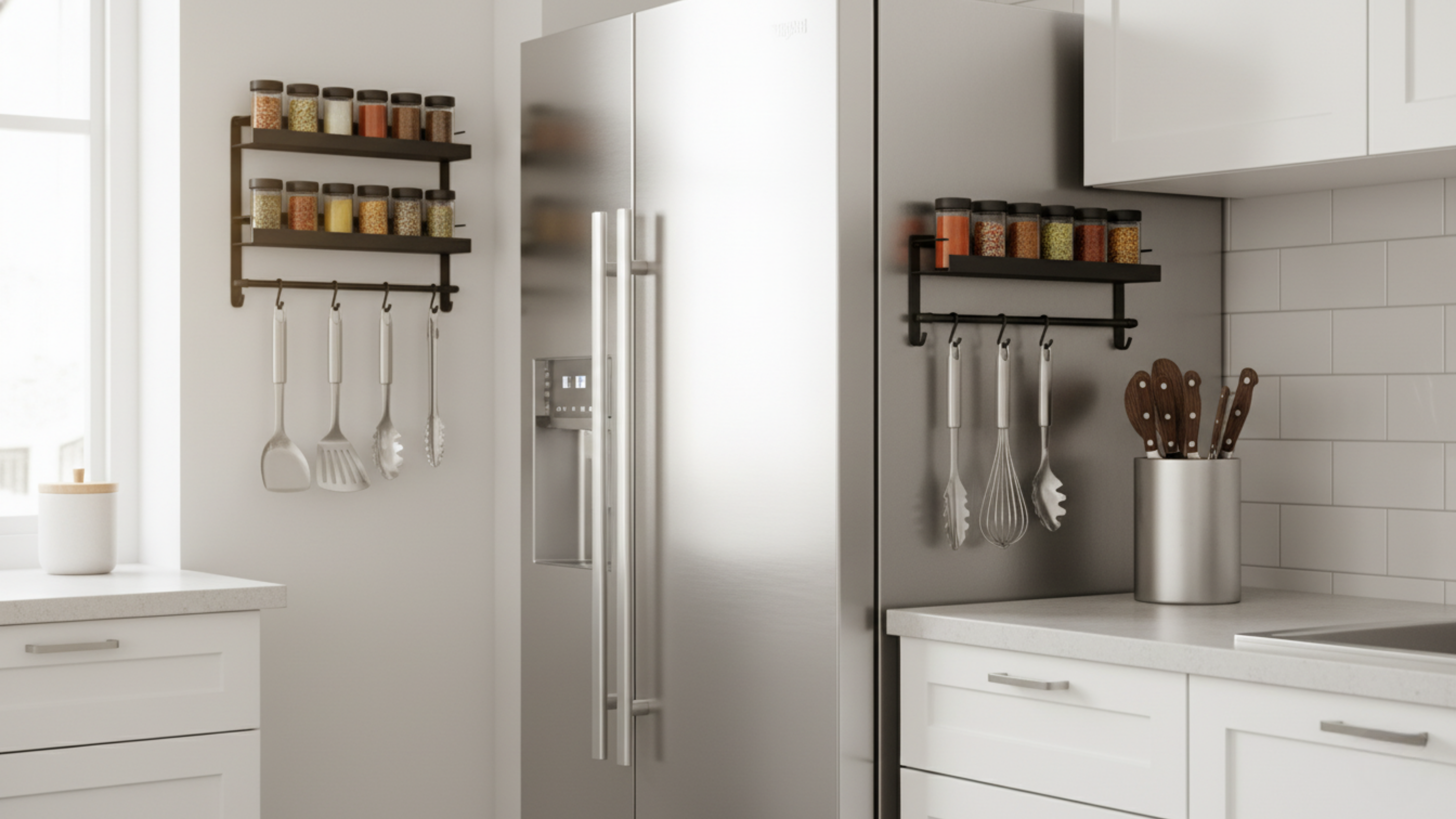 Magnetic Racks for Fridge-Side Storage