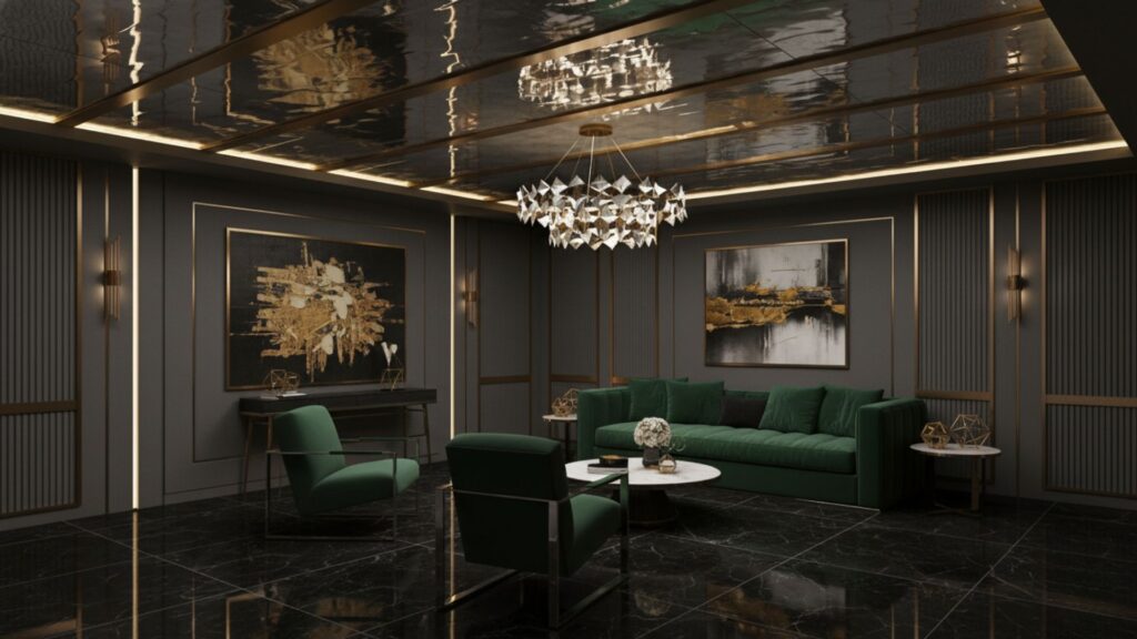 Metallic or glossy finishes