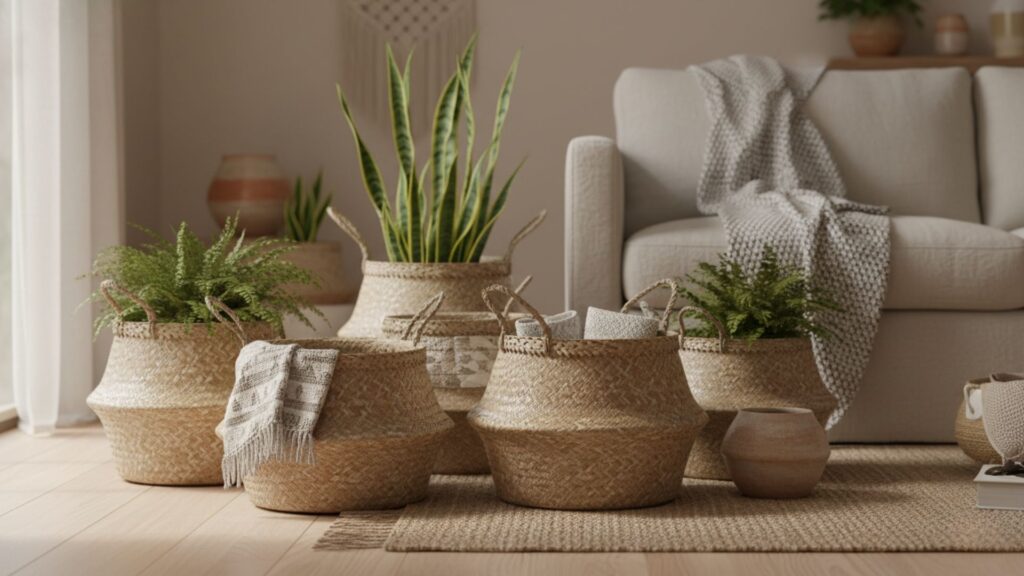 Woven Palm or Reed Baskets for Practical, Natural Beauty Woven Palm or Reed Baskets for Practical, Natural Beauty