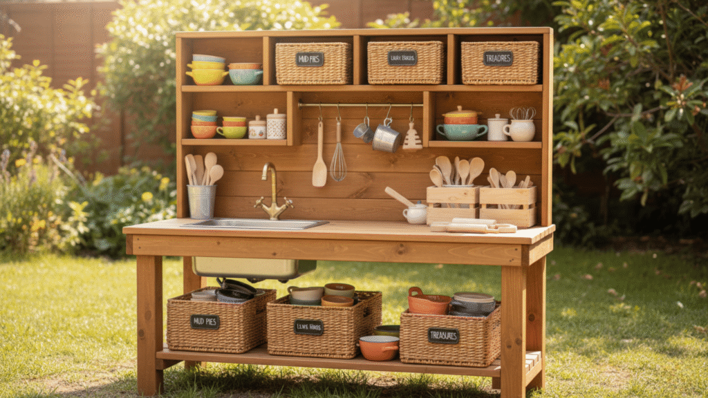 mud kitchen outdoor storage