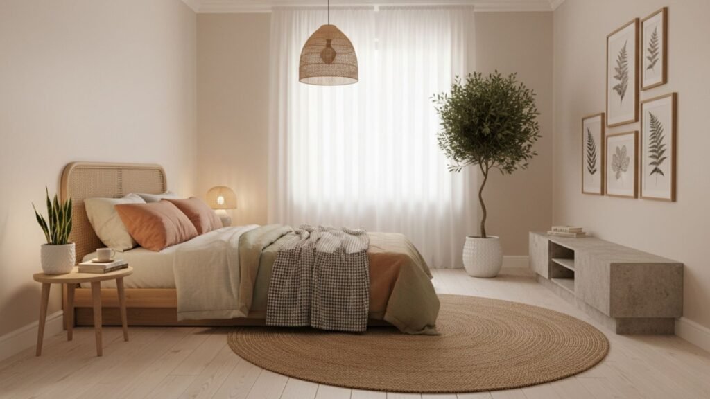 Nature-Inspired Materials Bringing Organic Harmony to Modern Bedroom Decor Design