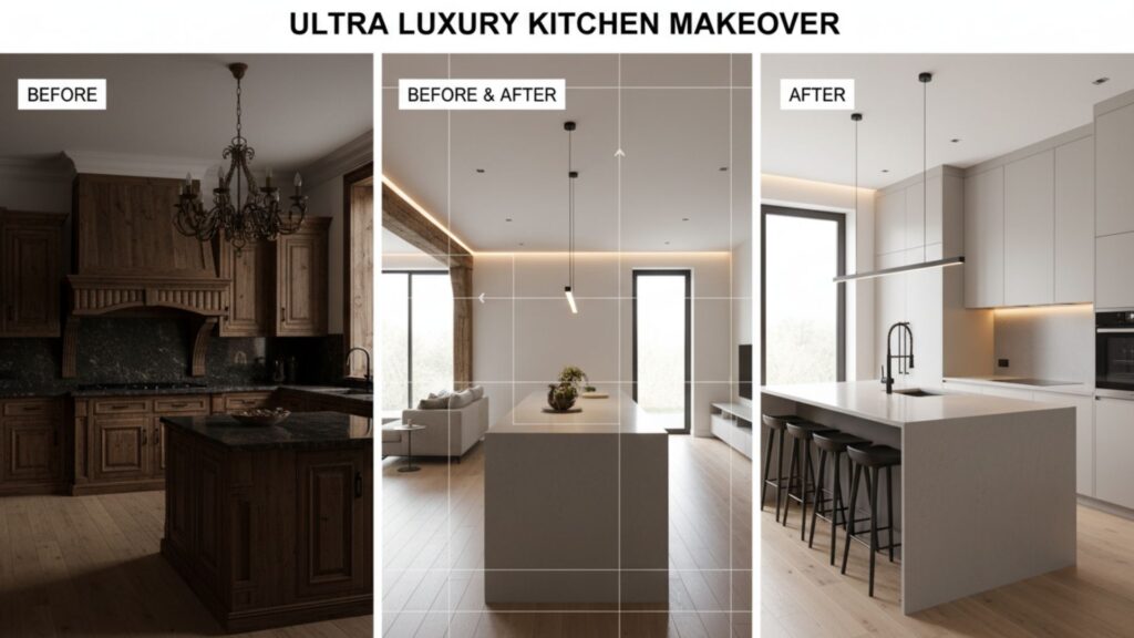 Rustic Kitchen Turned Into a Chic Modern Space