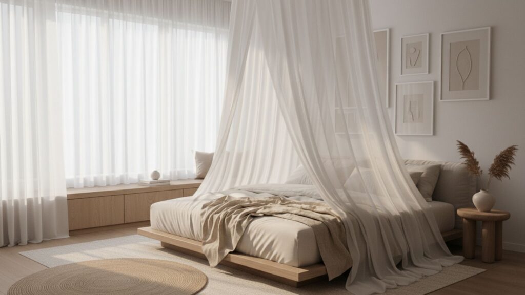 Sheer White Canopy for a Light & Airy Feel