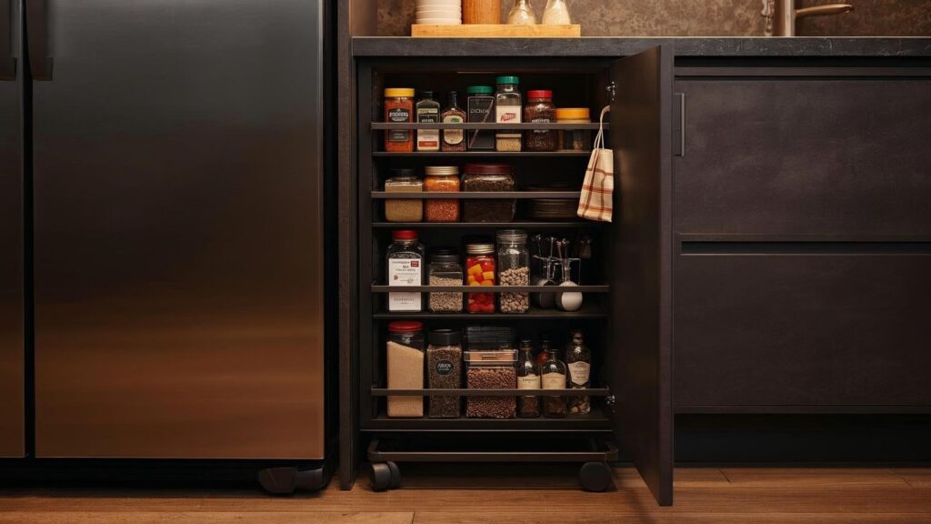 slim rolling cart kitchen