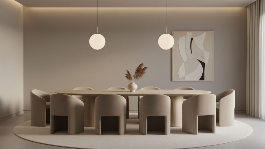 Soft Curved Furniture for a More Inviting and Comfortable Dining Room