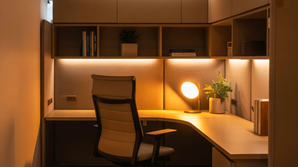 Soft Lighting for a Warm Glow: Create a Gentle, Comforting Workspace