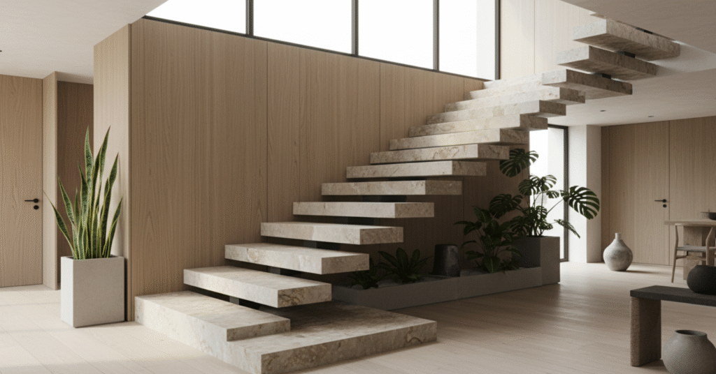 Stone Stairs for a Natural Modern Statement