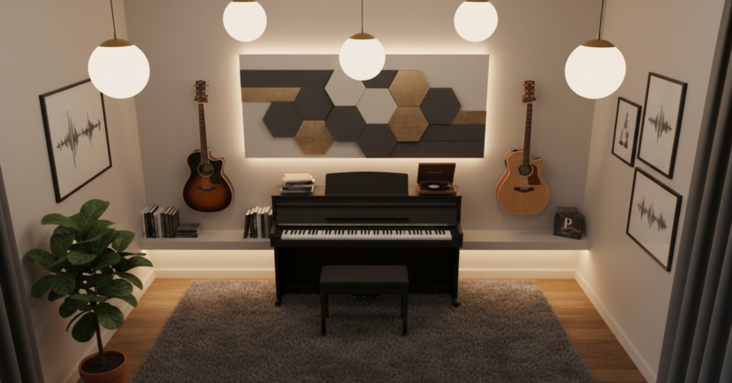 Stylish Hobby Room Music With Sound-Friendly Design
