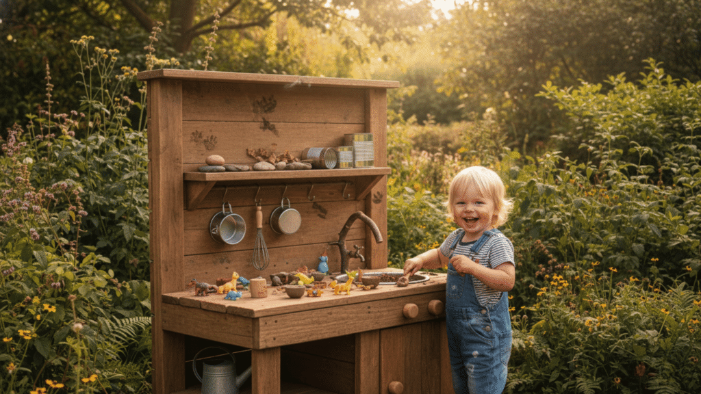 Wooden Mud Kitchen for a Natural Look
