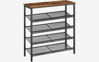 5-Tier Shoe Organizer with Adjustable Mesh Shelves