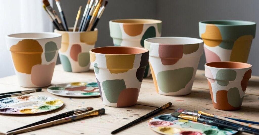 Abstract Art Terra Cotta Pot Painting Ideas