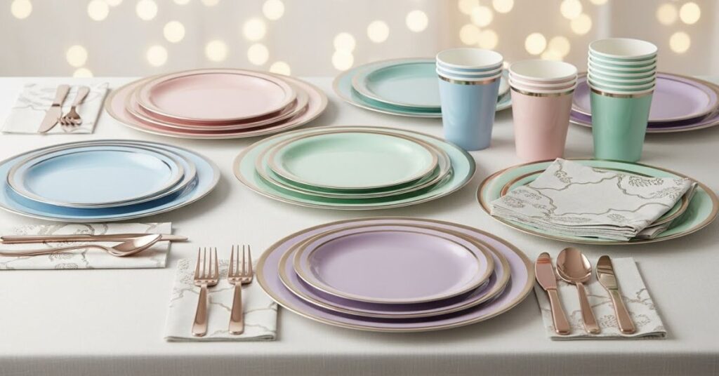 Aesthetic Disposable Plates, Cups & Cutlery