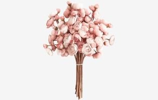 Artificial Flowers 18 Pcs Dusty Rose Faux Silk
