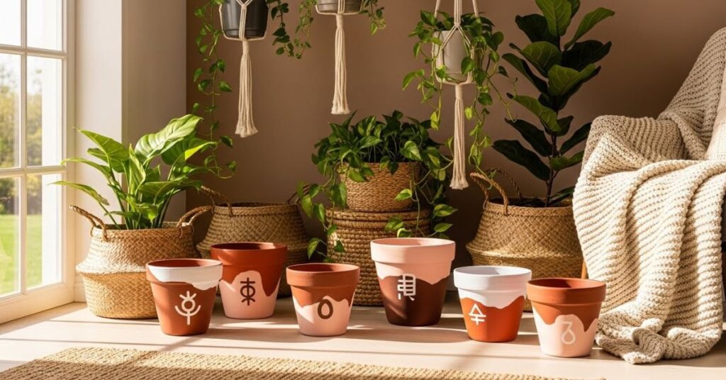 Boho-Inspired Terra Cotta Pot Painting Ideas