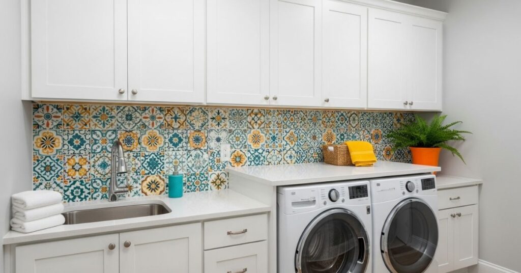 Bold Backsplash Designs for Laundry Rooms