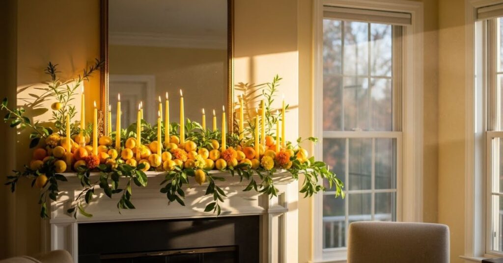 Bright Citrus-Inspired Mantel
