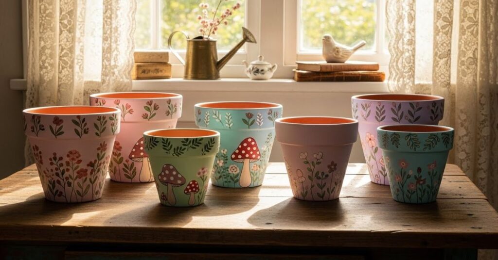 Cottagecore Terra Cotta Pot Painting Ideas