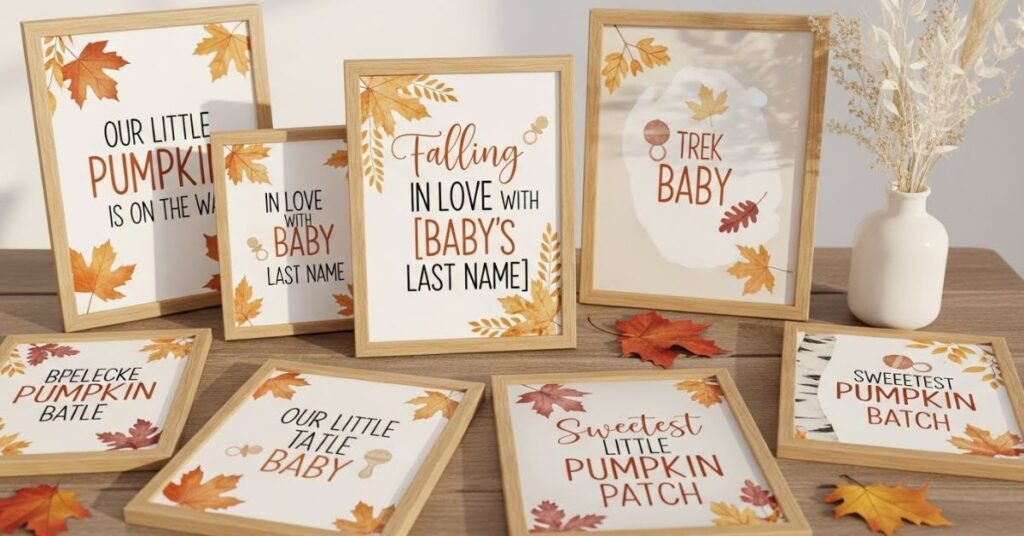 DIY Baby Shower Signage with Fall Quotes