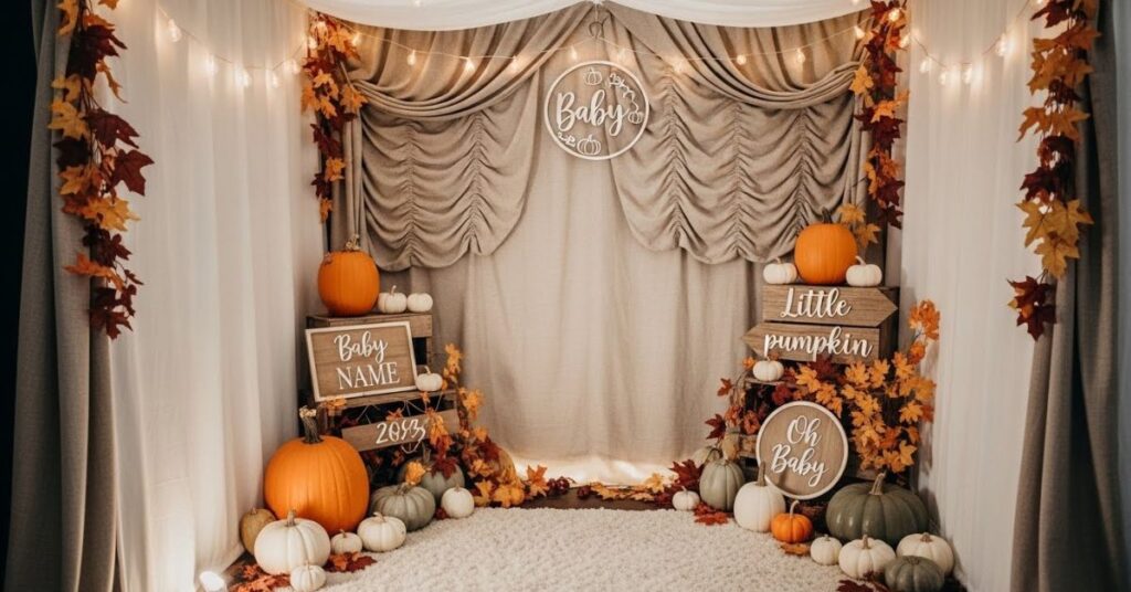 DIY Fall Baby Shower Photo Booth Setup