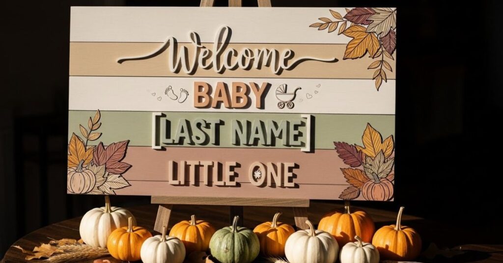 DIY Fall Baby Shower Welcome Sign