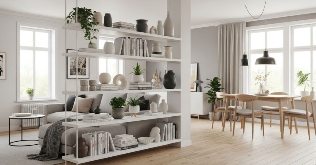 Floating Shelves as Room Dividers