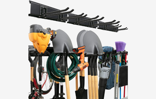 Garage Tool Organizer Wall Mount with Adjustable Hooks
