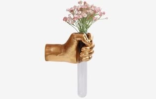 Gold Wall Sculptures, Hand Vases Home Decor