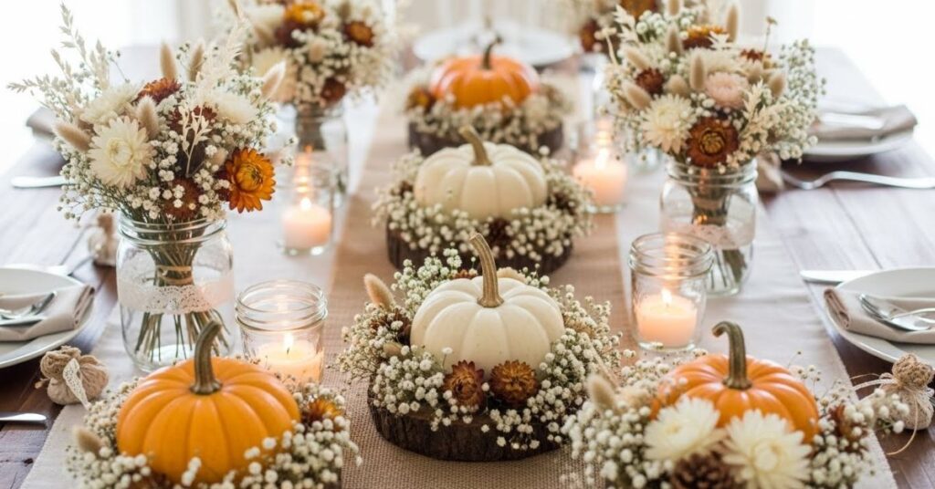 Handmade Fall Baby Shower Table Centerpieces