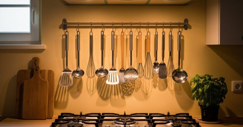 Hang Utensils to Free Up Drawer Space