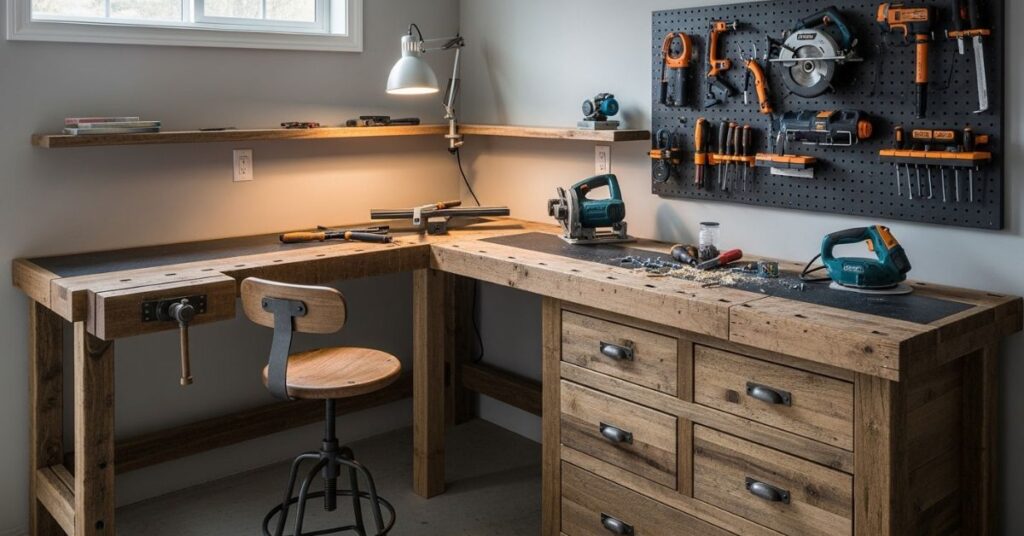L-Shaped Workbench Layout for Maximum Efficiency