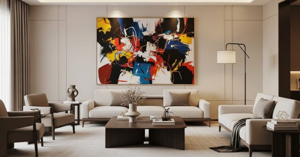 Luxury Wall Decor with Oversized Art Pieces